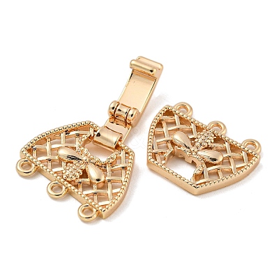 Brass Fold Over Clasps X-KK-N254-117G-02-1