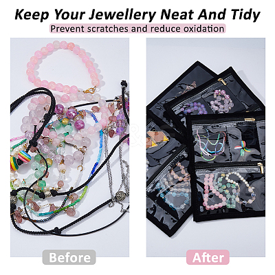 Portale Travel Velvet and PVC Loose Leaf Binder Jewelry Bags AJEW-WH0673-27A-1