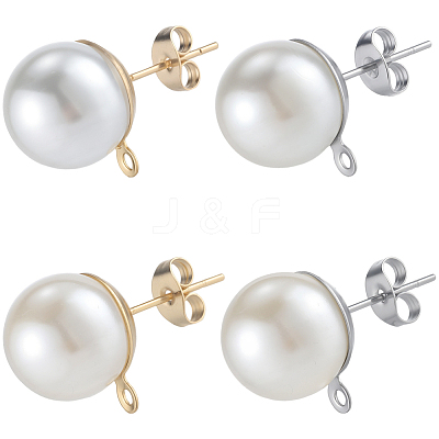 304 Stainless Steel Stud Earring Findings EJEW-SP0001-17J-1