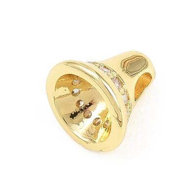 Brass Micro Pave Clear Cubic Zirconia Charms KK-H268-11G-1