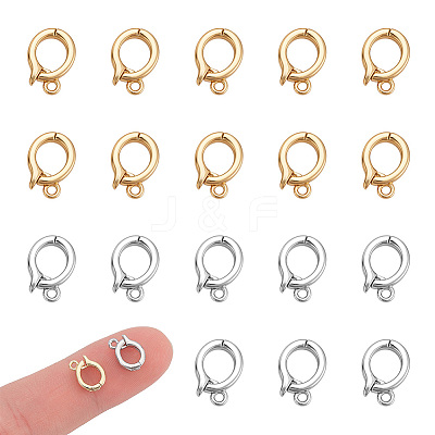 20Pcs 2 Colors Brass Fold Over Clasps KK-UN0005-86-1