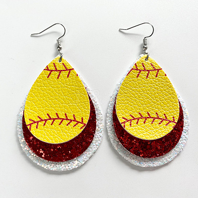 Synthetic Leather Dangle Earrings FS-WG9193E-09-1
