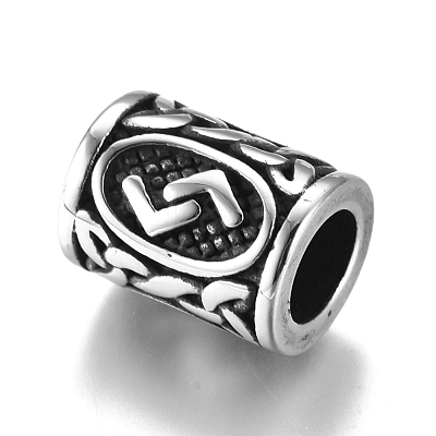 304 Stainless Steel European Beads OPDL-G010-07AS-01B-1