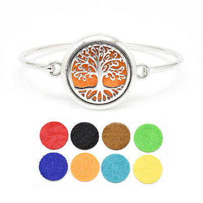 Brass Diffuser Locket Bangles X-BJEW-Q691-11-1