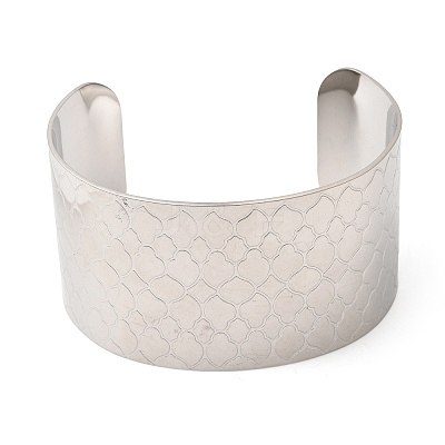 316L Surgical Stainless Steel Cuff Bangles BJEW-D454-01B-P-1