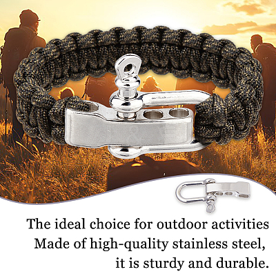 6 Sets Alloy D-Ring Anchor Shackle Clasps FIND-DC0007-79-1