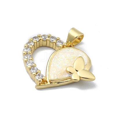 Brass Micro Pave Clear Cubic Zirconia Pendants KK-A221-19G-G-1