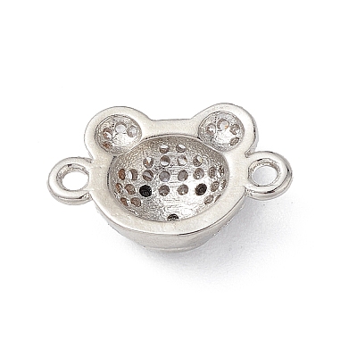 Brass Micro Pave Cubic Zirconia Connector Charms KK-m240-21G-1