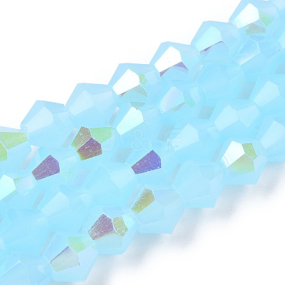 Imitation Jade Electroplate Glass Beads Strands EGLA-A039-J6mm-L03-1