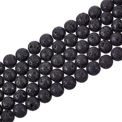 Synthetic Lava Rock Beads Strands G-S277-8mm-01-1