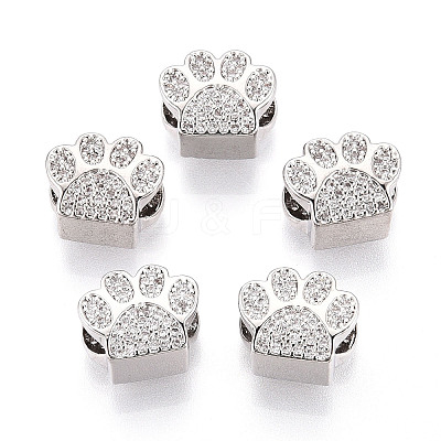 Brass Micro Pave Cubic Zirconia European Beads LS-ZIRC-T002-101-1