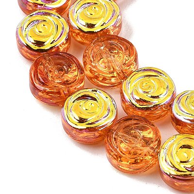 Electroplate Baking Paint Transparent Glass Beads Strands GL-CBA2ED2-05B-1