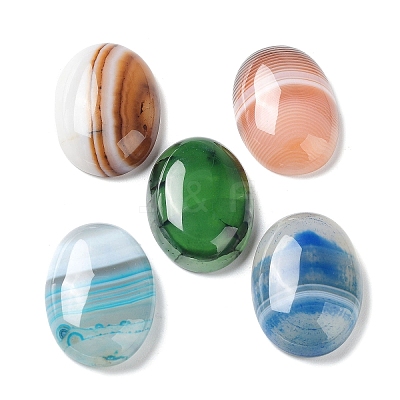 Natural Striped Agate/Banded Agate Cabochons G-H296--01D-1