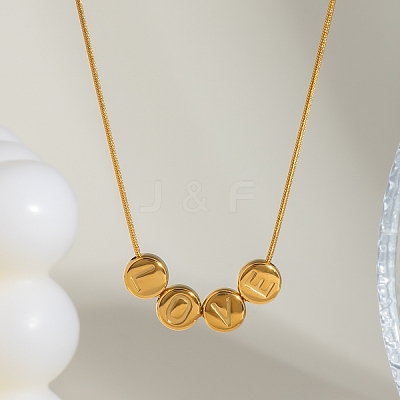 304 Stainless Steel Love Letter Pendant Necklaces for Women LS-HR7701-1-1