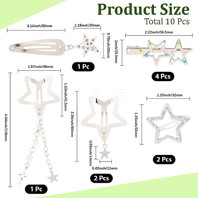 10pcs Iron Alloy Snap Hair Clips PHAR-CP0001-25-1
