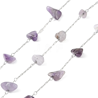 Handmade Natural Amethyst Chip Beads Chain CHS-H028-06A-01-1