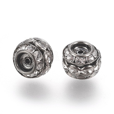 Brass Crystal Rhinestone Beads LS-RB-9X10-1-1