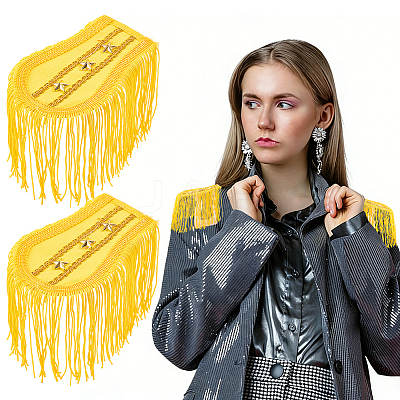 1 Pair Cloth Tassels Epaulette AJEW-HY0003-38A-1
