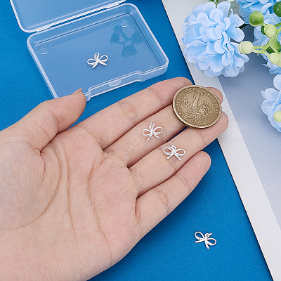 4Pcs 925 Sterling Silver Bowknot Charms with Jump Rings and 925 Stamp STER-PH0004-47-1