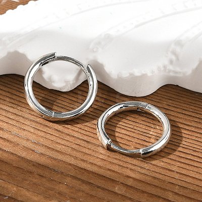 Brass Huggie Hoop Earrings LS-EJEW-K083-29P-1
