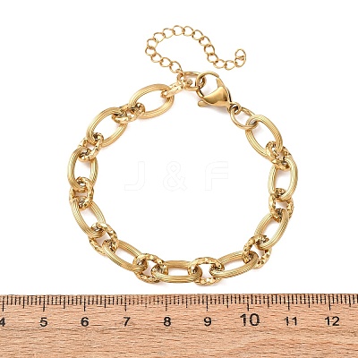 8MM 304 Stainless Oval Link Chain Bracelets SA-CBA725A-27G-1