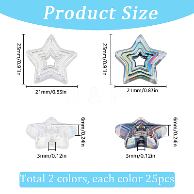 50Pcs 2 Colors Plating Acrylic Beads MACR-SC0001-59A-1