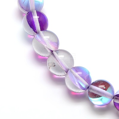 Synthetic Moonstone Beads Strands G-F143-8mm-05-1