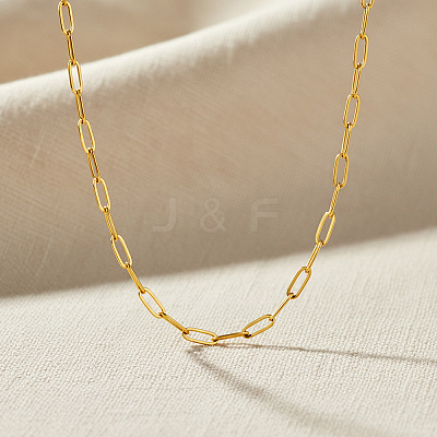 304 Stainless Steel Paperclip Chain Necklaces BZ2870-1
