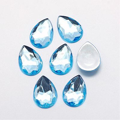 Acrylic Rhinestone Flat Back Cabochons GACR-Q010-18x25-02-1