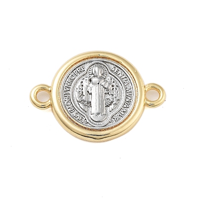 Rack Plating Religion Brass Connector Charms KK-B097-02G-1