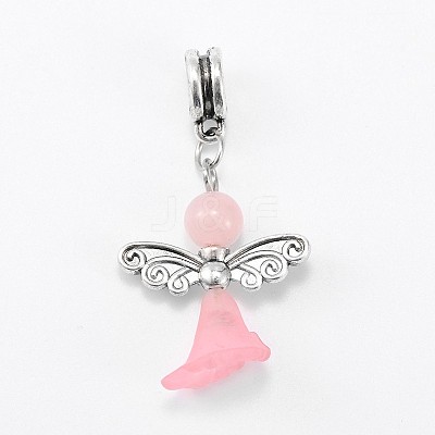Lovely Wedding Dress Angel Alloy European Dangle Large Hole Pendants PALLOY-JF00002-02-1