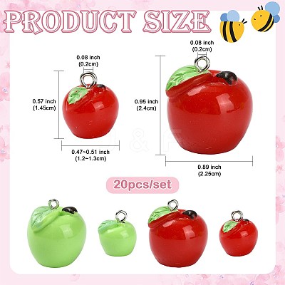 20Pcs 4 Styles Spray Painted Opaque Resin Pendants RESI-FS0002-42-1