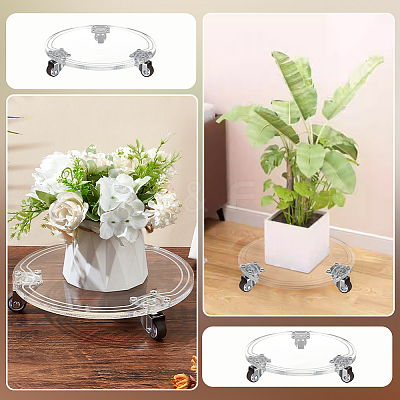 Acrylic Holder Tray for Planter Pots AJEW-WH0166-23B-1