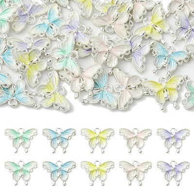 30Pcs 5 Colors Alloy Enamel Pendants ENAM-YW0008-36-1