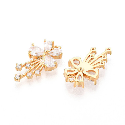 Brass Micro Pave Cubic Zirconia Pendants KK-N263-50G-1
