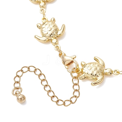 Ocean 304 Stainless Steel Turtle Link Chain Necklaces for Women NJEW-JN05928-1