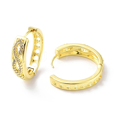Clear Cubic Zirconia Infinity Heart Hoop Earrings EJEW-G333-18G-1