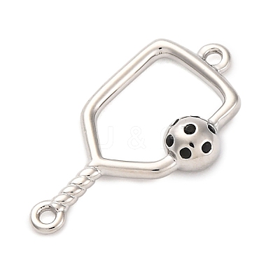 Brass Black Enamel Connector Charms KK-NH0005-02P-1