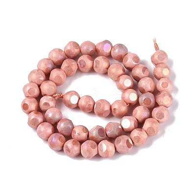 Ombre Effect Dyed Electroplate Opaque Glass Beads Strands EGLA-Q130-01A-17-1