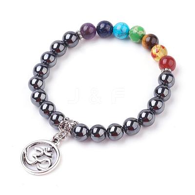 Gemstone Charm Bracelets BJEW-P179-05-1