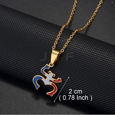 304 Stainless Steel Puerto Rico Pendant Necklaces FS-WG40BBD-01-1