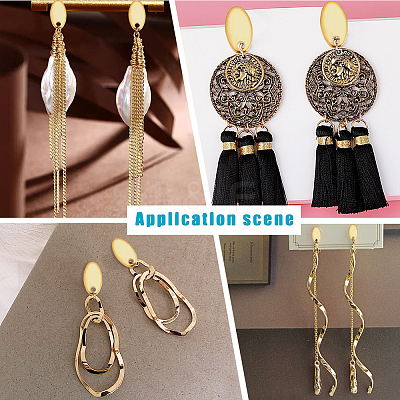 60Pcs 201 Stainless Steel Stud Earring Findings EJEW-UN0002-25-1
