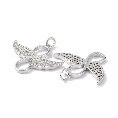 Brass Cubic Zirconia Pendants ZIRC-C022-36P-1