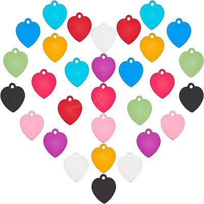 30Pcs 10 Colors Aluminum Blank Pendants ALUM-FH0001-06-1