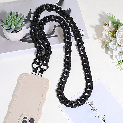 1Pc Acrylic Cuban Link Chain Bag Extender Chains AJEW-BM0001-41A-1