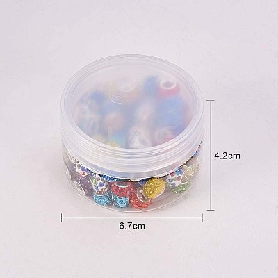 Polymer Clay Rhinestone European Beads CPDL-NB0001-07-1