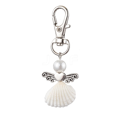 Angel Spiral Shell Pendant Decooration HJEW-JM01964-02-1