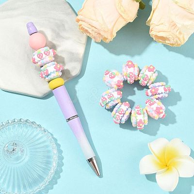 10Pcs 5 Colors Opaque Acrylic Beads MACR-FS0002-35-1