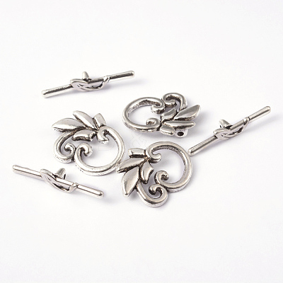 Leaf Tibetan Style Alloy Toggle Clasps LS-LF0676Y-1