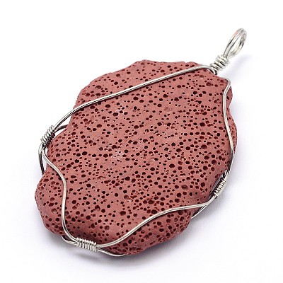 Nuggets Synthetic Lava Rock Big Pendants G-L155-08E-1